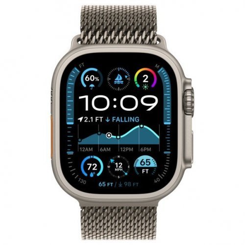 Apple Watch Ultra 2 GPS + Cellular, 49 мм, корпус из бежевого титана, ремешок Milanese бежевого цвета, M, MX5R3Q