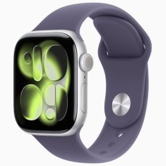 Apple Watch Series 11 GPS, 46 мм Silver Aluminum Case with Purple Fog Sport Band, M/L