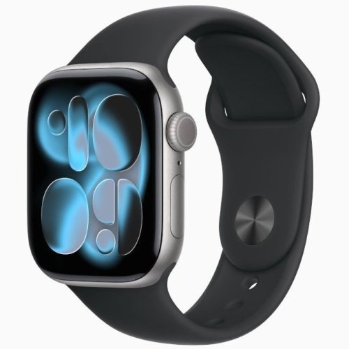 Apple Watch Series 11 GPS, 46 мм Space Gray Aluminum Case with Black Sport Band, S/M