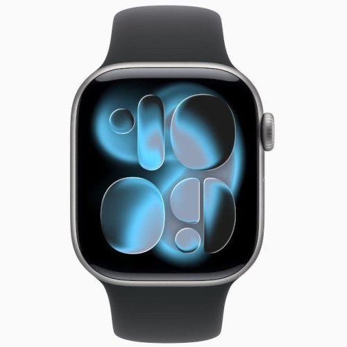 Apple Watch Series 11 GPS, 46 мм Space Gray Aluminum Case with Black Sport Band, XL
