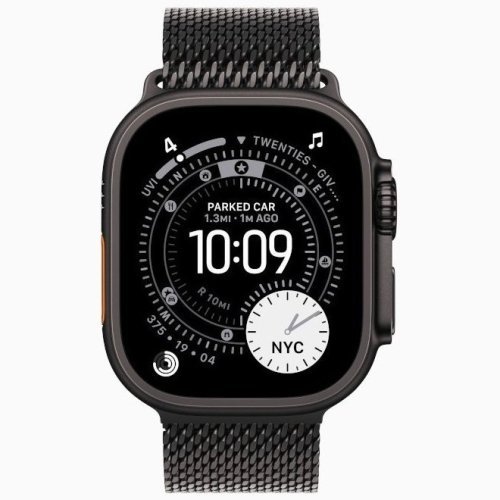 Apple Watch Ultra 3 GPS + Cellular, 49 мм Black Titanium Case with Black Titanium Milanese Loop, L