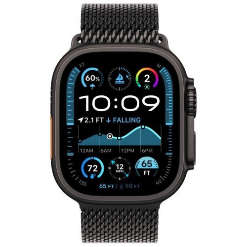 Apple Watch Ultra 2 GPS + Cellular, 49 мм, корпус из черного титана, ремешок Milanese черного цвета, размер L, MX5V3Q