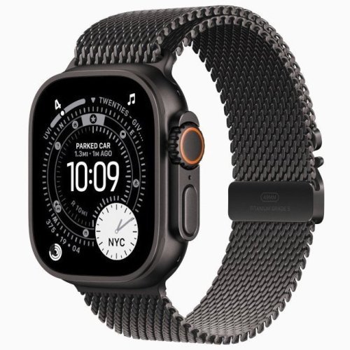 Apple Watch Ultra 3 GPS + Cellular, 49 мм Black Titanium Case with Black Titanium Milanese Loop, S