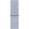 Apple Watch SE 2024, 44 мм, корпус из алюминия серебристого цвета, спортивный браслет дымчато-голубого цвета, MXET3Q