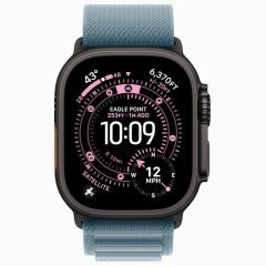 Apple Watch Ultra 3 GPS + Cellular, 49 мм Black Titanium Case with Light Blue Alpine Loop, L
