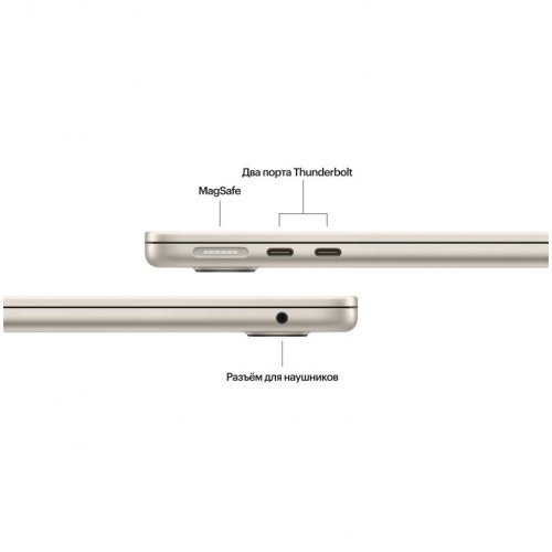 Apple MacBook Air 13" (M3, 8C CPU/10C GPU, 2024), 16 GB, 512 GB SSD, Starlight, Shining Star, MXCU3