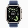 Apple Watch Ultra 3 GPS + Cellular, 49 мм Natural Titanium Case with Blue/Bright Blue Trail Loop, S/M