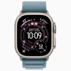 Apple Watch Ultra 3 GPS + Cellular, 49 мм Natural Titanium Case with Light Blue Alpine Loop, S