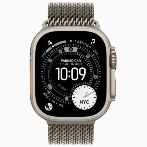 Apple Watch Ultra 3 GPS + Cellular, 49 мм Natural Titanium Case with Natural Titanium Milanese Loop, L
