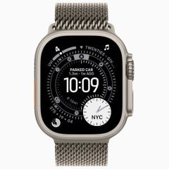 Apple Watch Ultra 3 GPS + Cellular, 49 мм Natural Titanium Case with Natural Titanium Milanese Loop, S