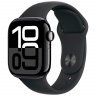 Apple Watch Series 10, 42 мм, корпус из алюминия цвета «чёрный глянец», спортивный ремешок черного цвета M/L, MWWF3Q