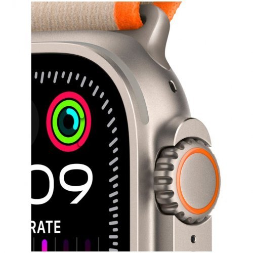 Apple Watch Ultra 2 GPS + Cellular, 49 mm, Titanium case, Orange/beige Trail strap, size M/L, MRF23