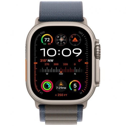 Apple Watch Ultra 2 GPS + Cellular, 49 мм, корпус из титана, ремешок Alpine синего цвета, размер S, MRFA3