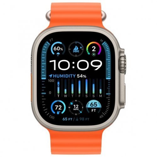 Apple Watch Ultra 2 GPS + Cellular, 49 mm, Titanium case, Orange Ocean strap, MRF83