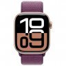 Apple Watch Series 10, 46 мм, корпус из алюминия цвета «розовое золото», спортивный браслет сливового цвета, MWWV3Q