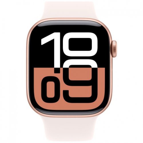 Apple Watch Series 10, 46 мм, корпус из алюминия цвета «розовое золото», спортивный ремешок цвета «румянец» M/L, MWWU3Q