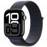 Apple Watch Series 10 GPS + Cellular, 42 mm, glossy black aluminum case, dark blue sports bracelet, MWX83Q
