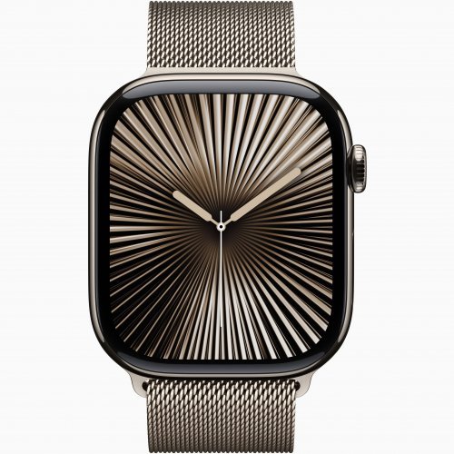 Apple Watch Series 10 GPS + Cellular, 46 мм Natural Titanium Case with Natural Milanese Loop, S/M, MC7Q4Q