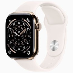 Apple Watch Series 11 GPS + Cellular, 42 мм Gold Titanium Case with Light Blush Sport Band, S/M