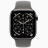 Apple Watch Series 11 GPS + Cellular, 42 мм Natural Titanium Case with Stone Gray Sport Band, S/M