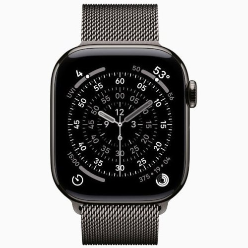 Apple Watch Series 11 GPS + Cellular, 42 мм Slate Titanium Case with Slate Milanese Loop