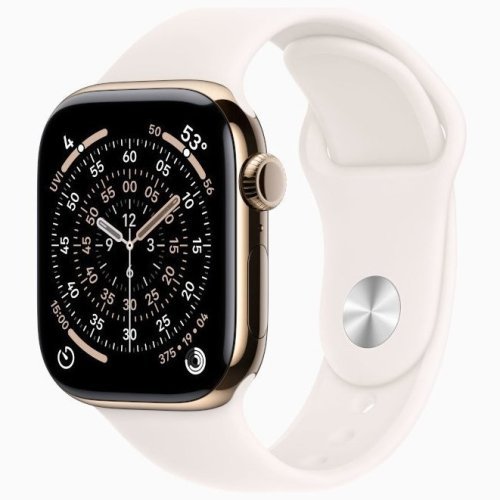 Apple Watch Series 11 GPS + Cellular, 46 мм Gold Titanium Case with Light Blush Sport Band, M/L