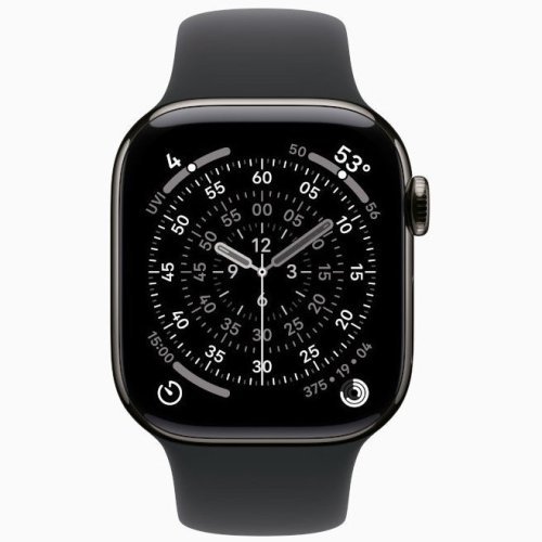 Apple Watch Series 11 GPS + Cellular, 46 мм Slate Titanium Case with Black Sport Band, M/L