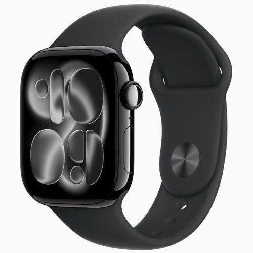 Apple Watch Series 11 GPS, 42 мм Jet Black Aluminum Case with Black Sport Band, M/L