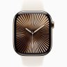 Apple Watch Series 10 GPS + Cellular, 42 мм Gold Titanium Case with Starlight Sport Band, M/L, MX073Q