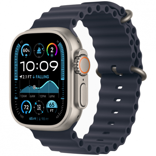 Apple Watch Ultra 2 GPS + Cellular, 49 mm, beige Titanium case, Dark blue Ocean strap, MX4D3Q
