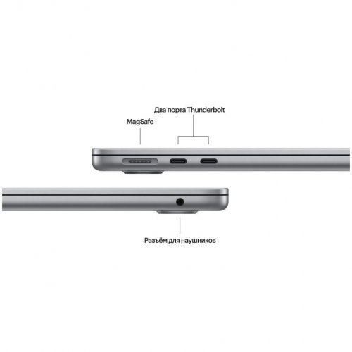 Apple MacBook Air 13" (M3, 8C CPU/8C GPU, 2024), 16 ГБ, 256 ГБ SSD, Gray, серый космос, MC8G4