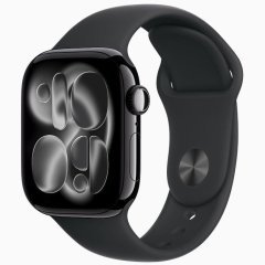Apple Watch Series 11 GPS, 46 мм Jet Black Aluminum Case with Black Sport Band, S/M